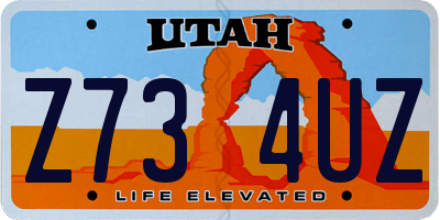 UT license plate Z734UZ