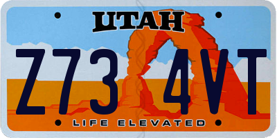 UT license plate Z734VT