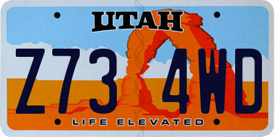 UT license plate Z734WD
