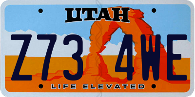 UT license plate Z734WE