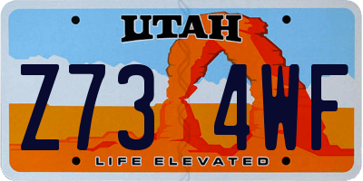UT license plate Z734WF