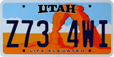 UT license plate Z734WI