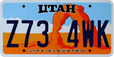 UT license plate Z734WK