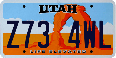 UT license plate Z734WL
