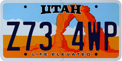 UT license plate Z734WP
