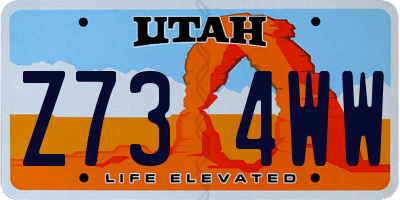 UT license plate Z734WW