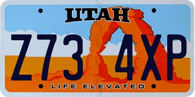 UT license plate Z734XP