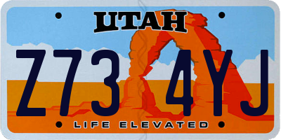 UT license plate Z734YJ