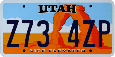 UT license plate Z734ZP