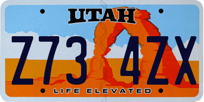 UT license plate Z734ZX