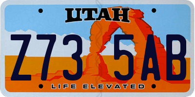 UT license plate Z735AB
