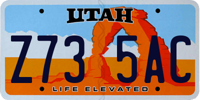 UT license plate Z735AC