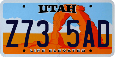 UT license plate Z735AD