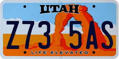UT license plate Z735AS
