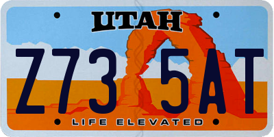 UT license plate Z735AT