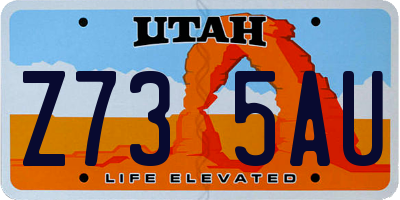 UT license plate Z735AU