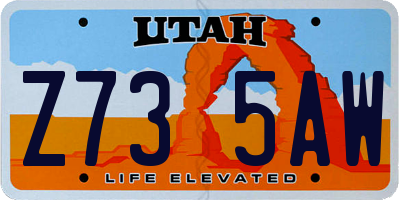 UT license plate Z735AW