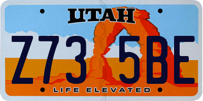 UT license plate Z735BE