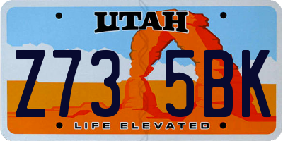 UT license plate Z735BK