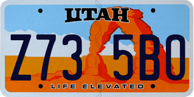UT license plate Z735BO