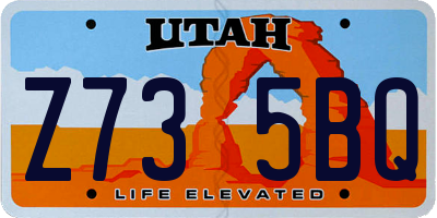 UT license plate Z735BQ