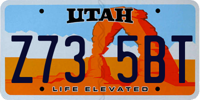 UT license plate Z735BT
