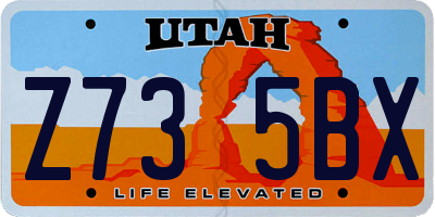UT license plate Z735BX