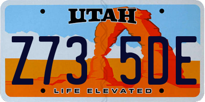 UT license plate Z735DE
