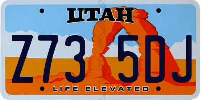 UT license plate Z735DJ