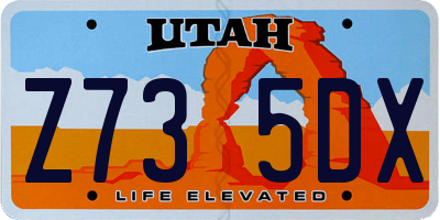 UT license plate Z735DX