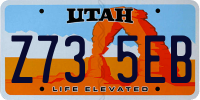 UT license plate Z735EB