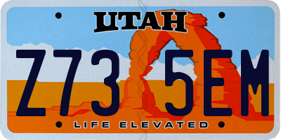 UT license plate Z735EM