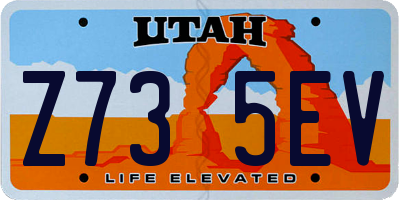 UT license plate Z735EV