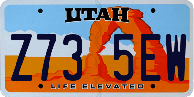 UT license plate Z735EW