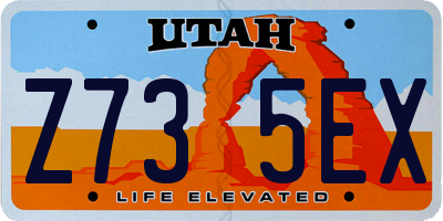 UT license plate Z735EX