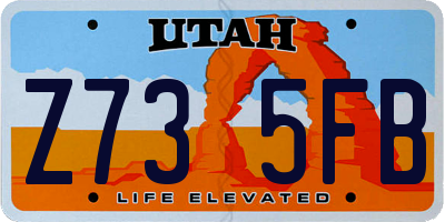 UT license plate Z735FB