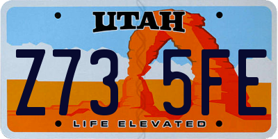 UT license plate Z735FE