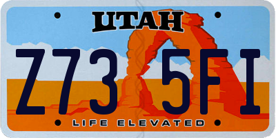 UT license plate Z735FI