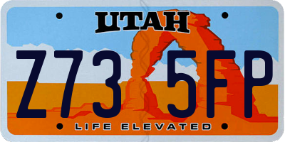 UT license plate Z735FP