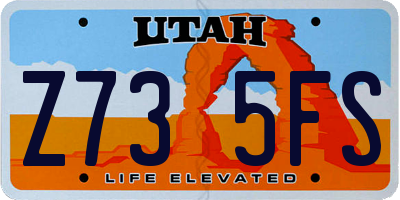 UT license plate Z735FS