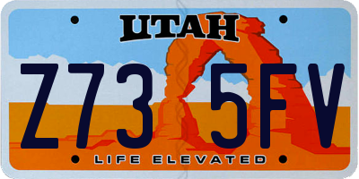 UT license plate Z735FV