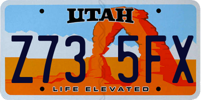 UT license plate Z735FX