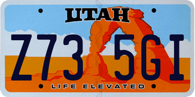 UT license plate Z735GI
