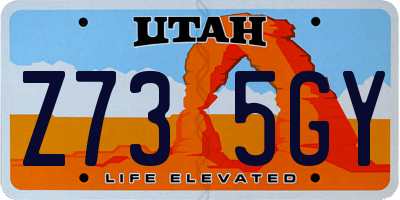 UT license plate Z735GY