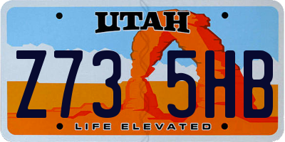 UT license plate Z735HB