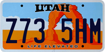 UT license plate Z735HM