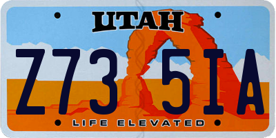 UT license plate Z735IA