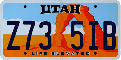 UT license plate Z735IB