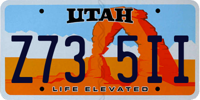 UT license plate Z735II