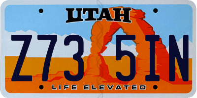 UT license plate Z735IN
